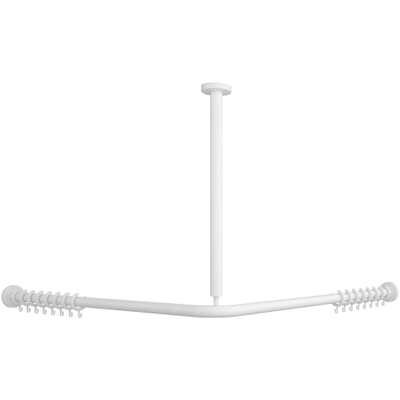 Villeroy & Boch Vicare glijstang - voor douchegordijn in hoek - 100x100cm - glans wit