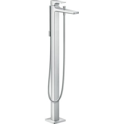 Hansgrohe Metropol Eengreeps badmengkraan vloergemonteerd - met rechte greep - hoogglans chroom