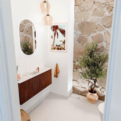 Mondiaz JOYA-DLUX 100cm toiletmeubel - kleur Ruby - Wastafel FAYE positie Midden 1 kraangat kleur Meli.