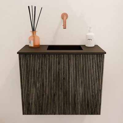 Mondiaz JOYA 50cm toiletmeubel - kleur Shadow - Wastafel FAYE positie Rechts Zonder kraangat kleur Urban.