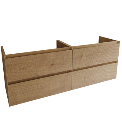 Saniclass Holz Atelier Meuble sous lavabo de salle de bains - 160x45x60cm - 4 tiroirs - Chêne naturel
