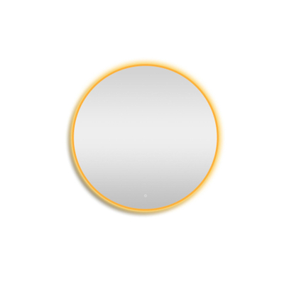 Saniclass Lonato badkamerspiegel rond diameter 100cm met indirecte LED verlichting met spiegelverwarming en touch schakelaar Mat Goud