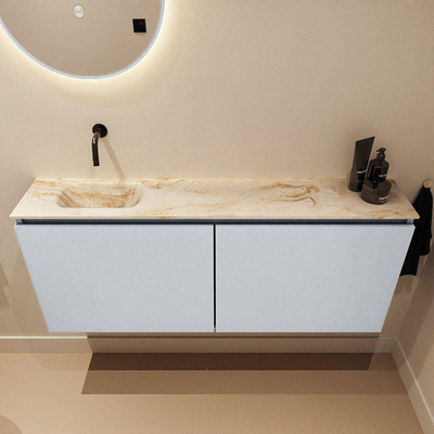 MONDIAZ TURE-DLUX 120cm toiletmeubel Clay. EDEN wastafel Frappe positie links. Zonder kraangat.