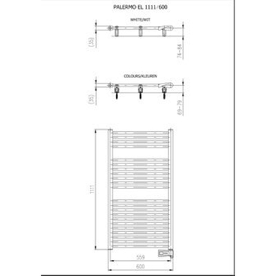 Plieger Palermo EL III Fischio Radiateur électrique horizontal 111.1x60cm 600W blanc
