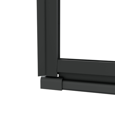FugaFlow Eccelente Vetro Douchecabine - 100x140x200cm - scharnieren - deurgreep - vlak - gesatineerd veiligheidsglas - Mat zwart