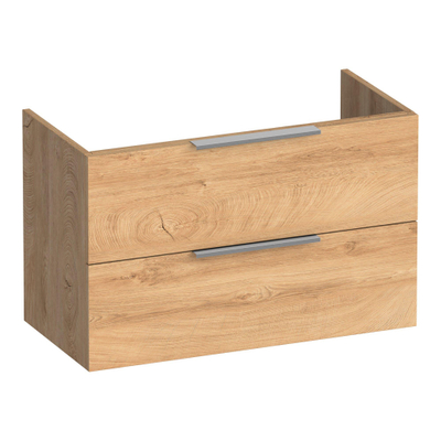 BRAUER Elevate wastafelonderkast ondiep 80 excl. opleggrepen 2 softclose lades en 1 sifon uitsparing - Forest Tan