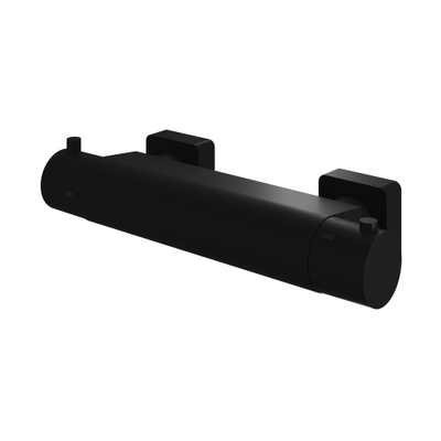 Hotbath Gal Thermostatische Douchemengkraan met 1/2" onderaansluiting Mat zwart