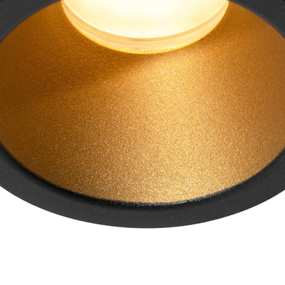 QAZQA Dept Inbouwspot - 1 spot - IP44 - Rond - Zwart
