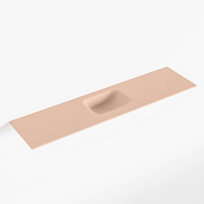 Mondiaz LEX Fontein - 120x30x0.9cm - wasbak midden - zonder kraangaten - voor toiletmeubel - Solid surface - Rosee