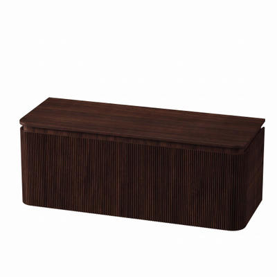 Royal Plaza Terra Edge Ensemble meuble de salle de bains - 120x45.5x46cm - plan de toilette - 2 tiroirs - châtaignier (noyer)