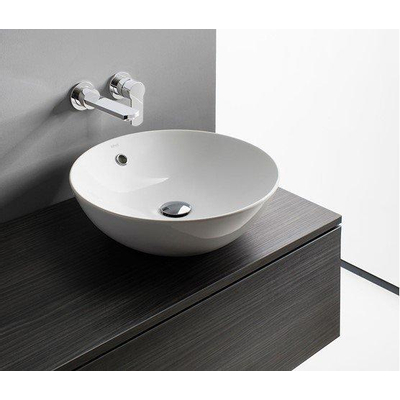 Crosswater Castellon Vasque à poser - 43x43x14.8cm - rond - sans trop-plein - céramique - blanc mat