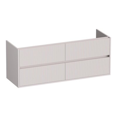 BRAUER Adore Wavy wastafelonderkast 140 4 softclose lades - greeploos - 2 sifon uitsparingen - mat zand