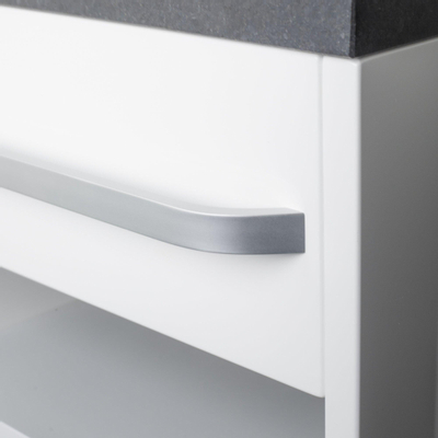 BRAUER Petit meuble lave-mains - 40x28x22cm - 1 tiroir - sans poignée - MDF - brillant blanc