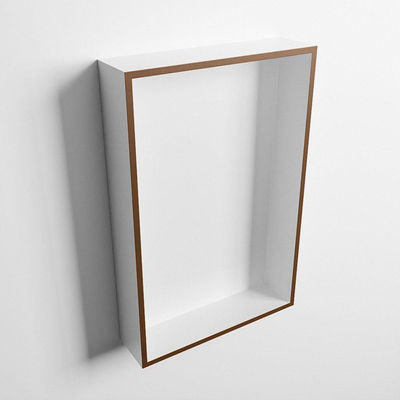 Mondiaz Easy nis 29.5x44.5x8cm voor Inbouw/opbouw 1 open vak Solid surface Talc/Rust