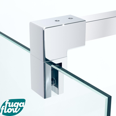FugaFlow Efficiente Vetro inloopdouche badkamer - scharnierbevestiging - 80x200cm - 8mm veiligheidsglas - anti kalk - chroom