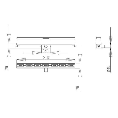 Best Design Nice douchegoot - 7x80cm - zonder flens - RVS