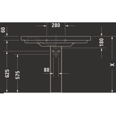 Duravit D code lavabo-meuble 105x48 cm 1 trou de robinet avec trop-plein blanc