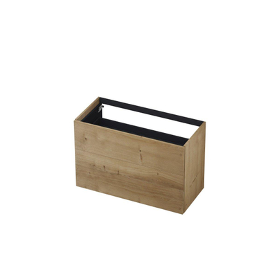 INK Wastafelonderkast - 100x45x65cm - 2 lades - push to open - met rechte opdekfronten - MDF - Ash grey