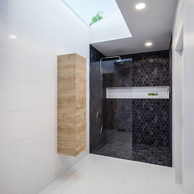 MONDIAZ BEAM Armoire colonne - 160cm - 2 portes - Chêne lavé