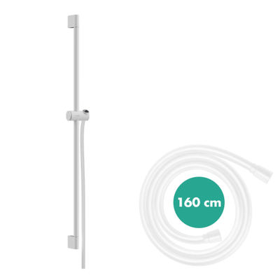 Hansgrohe Unica barre de douche 90cm isiflex flexible de douche 160cm mat blanc
