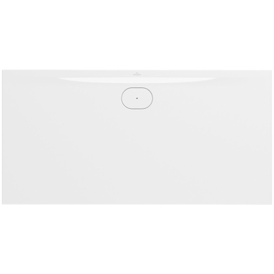 Villeroy & Boch Ecora douchebak - 160x80x3.5cm - afvoer lange zijde - white alpine (wit)
