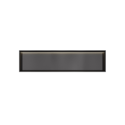 Hotbath &MORE Inbouwbox of inbouwnis - 30x120x10 - met LED - IP44 - PVD - geborsteld zwart