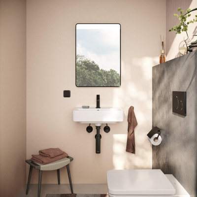 Hansgrohe Xarita Lite Q miroir - 50x70cm - éclairage led - Horizontal - interrupteur mural - Noir mat
