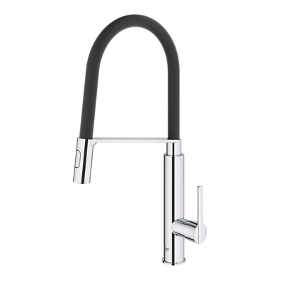 Grohe Feel Keukenkraan - hoog - draaibare/uittrekbare uitloop - 2 straalsoorten - met profesionele handdouche - chroom