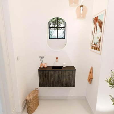 Mondiaz JOYA 80cm toiletmeubel - kleur Shadow - Wastafel FAYE positie Midden Zonder kraangat kleur Urban.