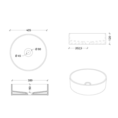 Xenz Coco vasque à poser - 40x40cm - sable mat