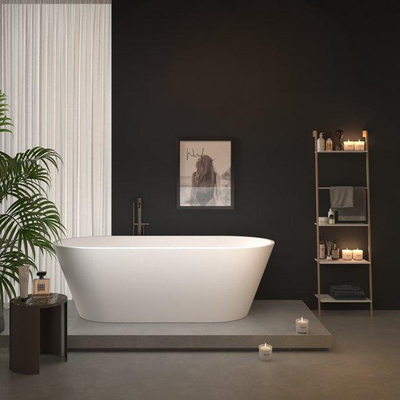 ZEZA Grand vrijstaand bad - 180x80x58cm - met afvoer - acryl - glans wit