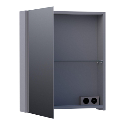 BRAUER Plain Spiegelkast - 60x70x15cm - 1 linksdraaiende spiegeldeur - MDF - mat grijs