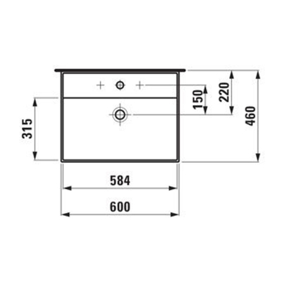 Laufen kartell Lavabo pour meuble 60x46cm avec trou de robinet et trop-plein Blanc