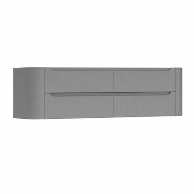 H&R Badmeubelen Juice Wastafelonderkast - 160x45x50cm - afgeronde hoeken - 4 lades - geïntegreerde greep - stone grey mat