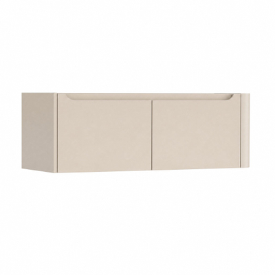 H&R Badmeubelen Juice Wastafelonderkast - 120x45x40cm - rechterhoek afgerond - 2 lades - geïntegreerde greep - Merino
