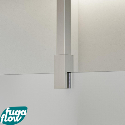 FugaFlow Eccelente Vetro douche à l'italienne salle de bain - 110x200cm - verre mat - bras plafond - inox brossé