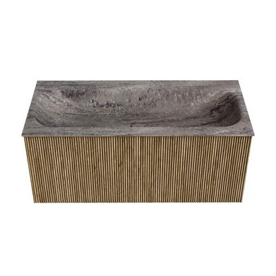 MONDIAZ KURVE-DLUX 100cm badmeubel kleur Dusk met 1 lade en 0 deuren. Wastafel BIG MEDIUM Midden 1 kraangat Oza.