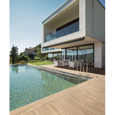 EnergieKer Dalle de terrasse Padouk Beige 30x120x2cm Rectifié Imitation bois Mat Beige