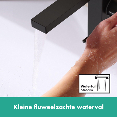 Hansgrohe Tecturis E 1 greeps wastafelkraan - 150 Fine - coolstart - met PushOpen - waste set - mat zwart