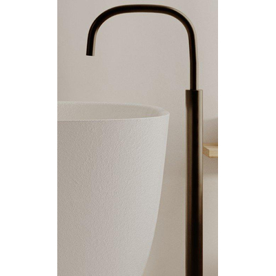 Ideavit Archtec Baignoire autoportante - 170x80x63cm - texture roche - trou de trop-plein - pieds réglables - blanc