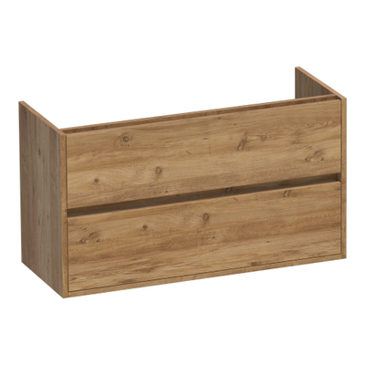 BRAUER Adore wastafelonderkast ondiep - 100x39x55cm - 2 softclose lades - greeploos - 1 sifon uitsparing - Chateau
