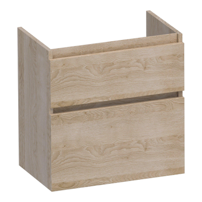 BRAUER Delight meuble sous-lavabo peu profond - 60x39x60cm - 2 tiroirs à fermeture douce - sans poignées - 1 découpe pour siphon - Sunlit