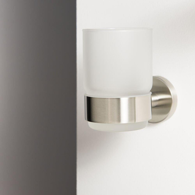 Tiger Boston Porte-gobelet - avec verre - acier inoxydable brossé/verre mat