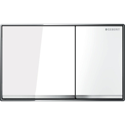 Geberit Omega60 bedieningsplaat - 2-toets spoeling - vierkant - glas - dualflush - wit