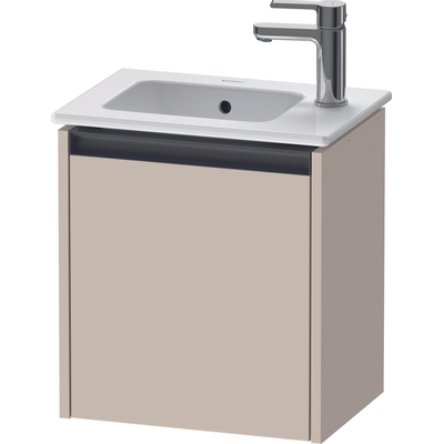 Duravit Ketho 2 meuble de lavabo avec 1 porte 41x29.2x44cm gauche, avec poignée anthracite taupe supermat