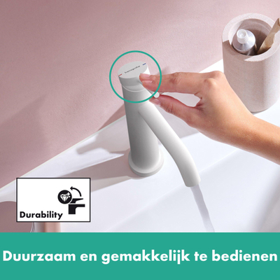 Hansgrohe Tecturis S wastafelkraan - opbouw - zonder coolstart - zonder waste - mat wit