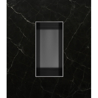 Hotbath &MORE Inbouwbox of inbouwnis - 30x15x10 - frameless - PVD - geborsteld zwart