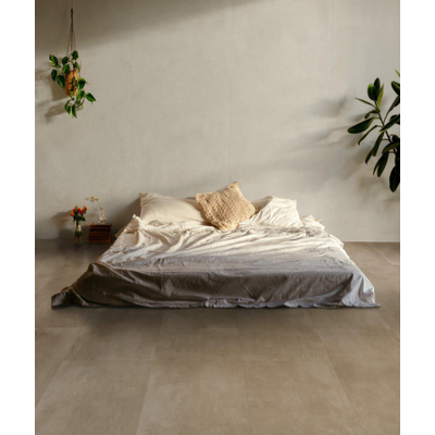 SAMPLE Terravito Davano wand- en vloertegel - 80x80cm - 9mm - Vierkant - gerectificeerd - Betonlook - Taupe mat
