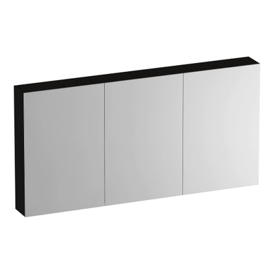 BRAUER Impress Deluxe armoire de toilette - 140x70x15cm - éclairage interne et externe - 3 portes miroir double face - Bois Noir