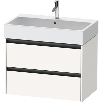 Duravit Ketho 2 meuble bas sous lavabo avec 2 tiroirs 78.4x46x54.9cm avec poignées anthracite blanc super mat